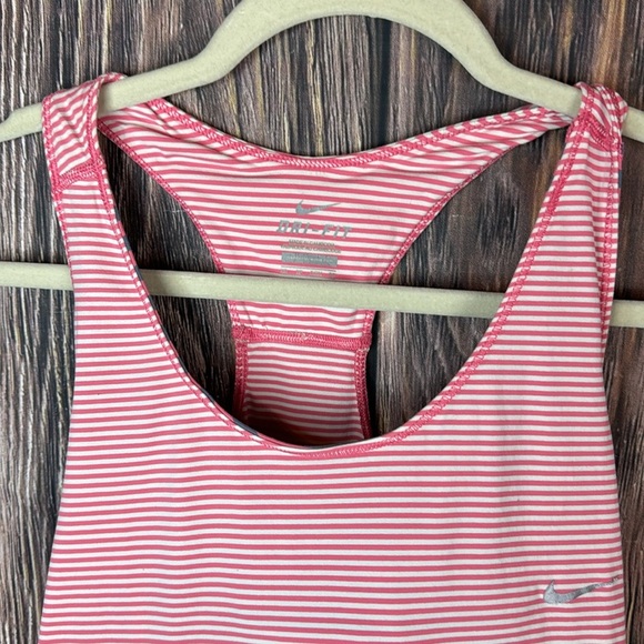 Nike Pink Stripped Running Tank- XS - Picture 2 of 12